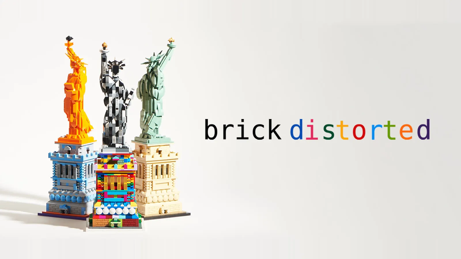 Three LEGO Statue of Liberty builds by brickdistorted